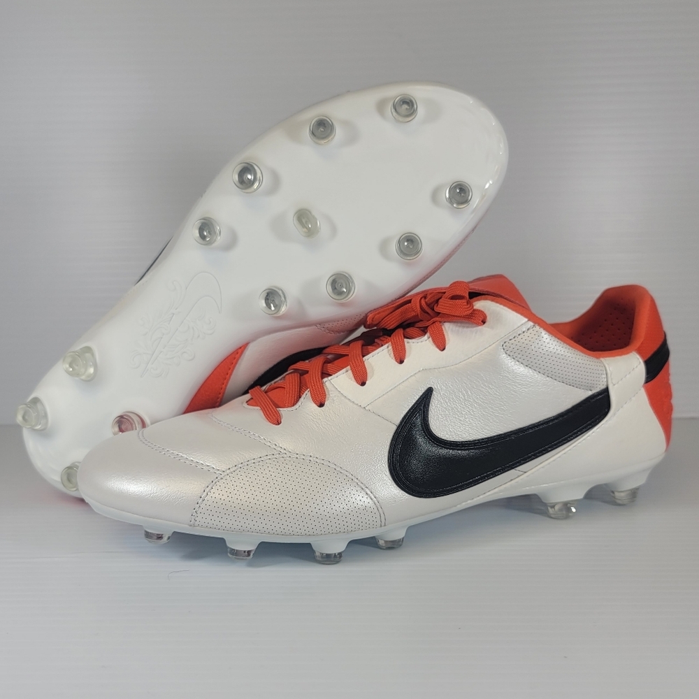 Mens Size 12.5 Nike Premier III FG Soccer Cleats White Orange HM0265 800